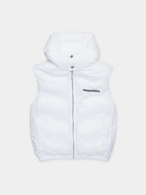 Білий жилет DSQUARED KID з логотипом: фото - Invogue