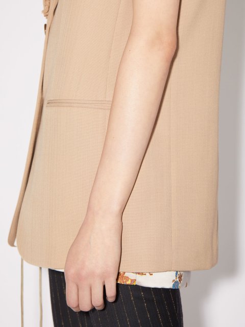 Бежевий жакет Acne Studios на ґудзиках: фото 3 - Invogue