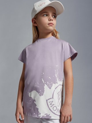Фиолетовая футболка MONCLER ENFANT: фото 2 - Invogue