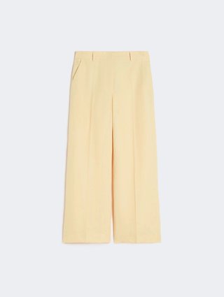 Жовті брюки WEEKEND MAX MARA з чистого льону: фото - Invogue