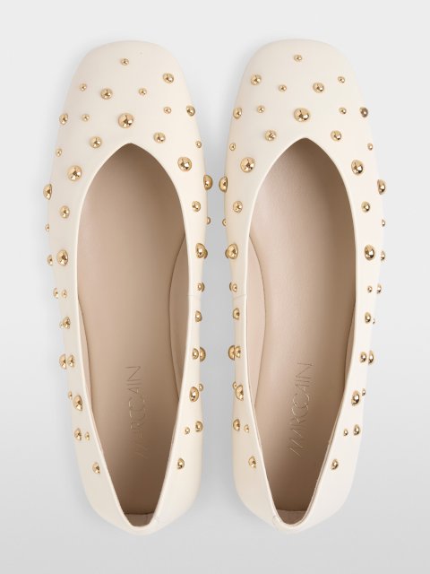 Кожаные балетки Marc Cain с заклепками: фото 3 - Invogue