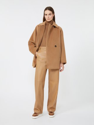 Темно-бежевое пальто MAX MARA из шерсти: фото 1 - Invogue
