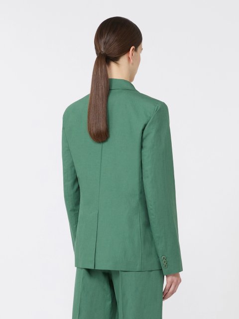 Зелений жакет Weekend Max Mara з бавовни та льону: фото 3 - Invogue