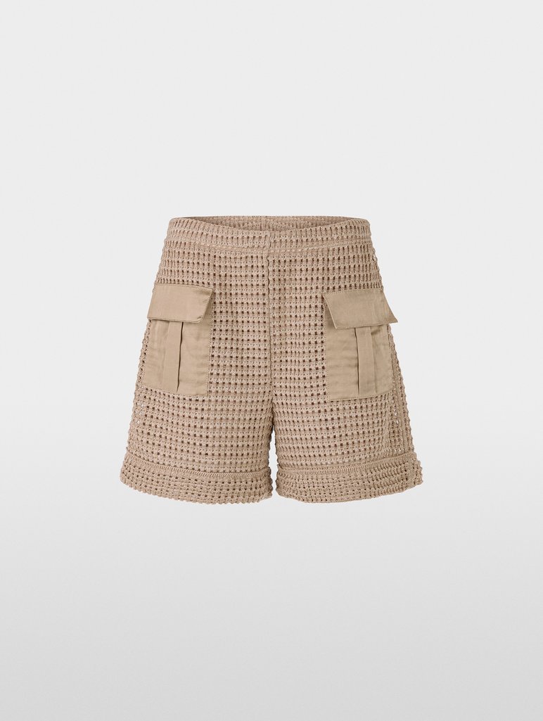 Бежевые шорты Marc Cain из смеси хлопка и вискозы: фото - Invogue