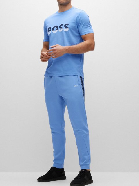 Голубая футболка BOSS: фото 3 - Invogue