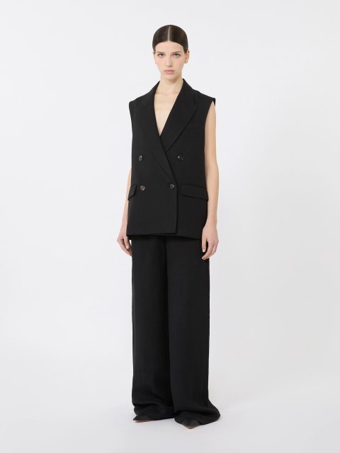 Чорний жилет Max Mara з льону: фото 1 - Invogue