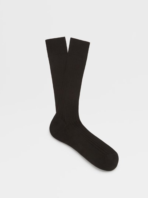 Чорні шкарпетки Zegna з хлопкового джерсі: фото - Invogue