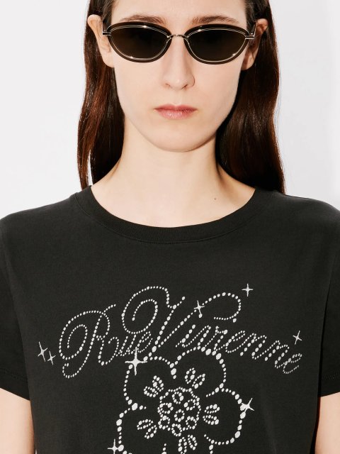 Черная футболка Kenzo с блестящей надписью: фото 3 - Invogue