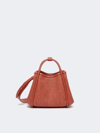 Терракотовая сумка Max Mara с эффектом рафии: фото 2 - Invogue