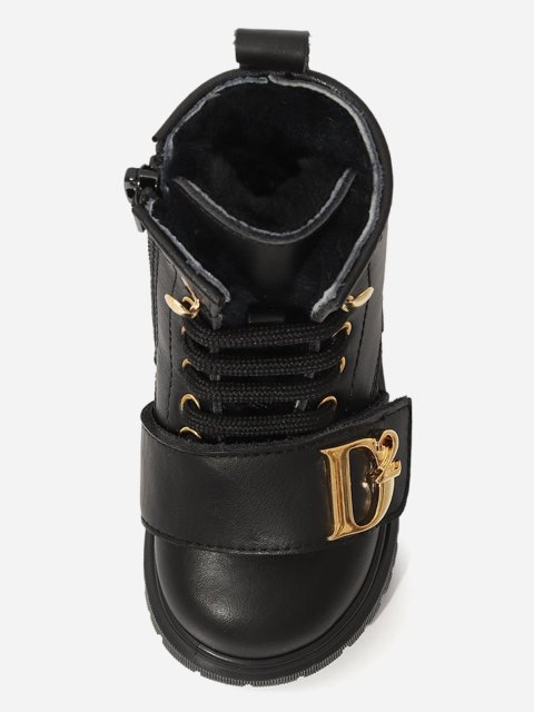 Чорні чоботи DSQUARED KID зі шкіри: фото 3 - Invogue