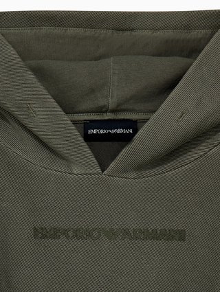 Темно-зеленая кофта Emporio Armani из хлопка: фото 3 - Invogue