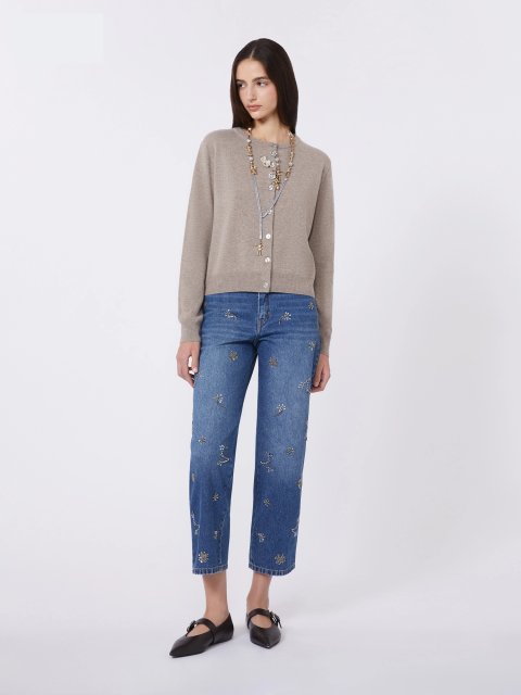 Сині джинси WEEKEND MAX MARA з вишивкою : фото 1 - Invogue