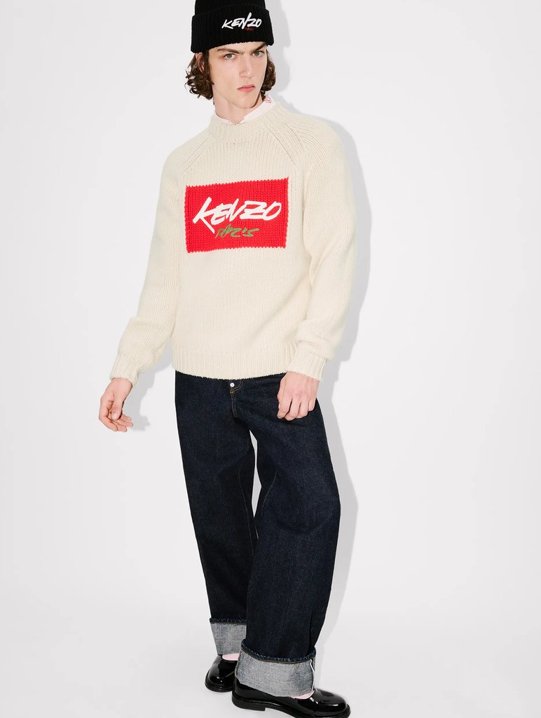 Белый свитер KENZO из шерсти: фото 4 - Invogue