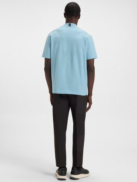 Синяя футболка BOSS из хлопка: фото 3 - Invogue