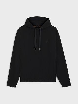 Чёрный свитшот BOSS из хлопка: фото - Invogue