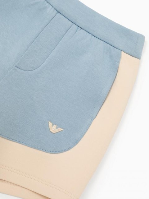Блакитні шорти EMPORIO ARMANI KIDS з контрастними вставками: фото 2 - Invogue