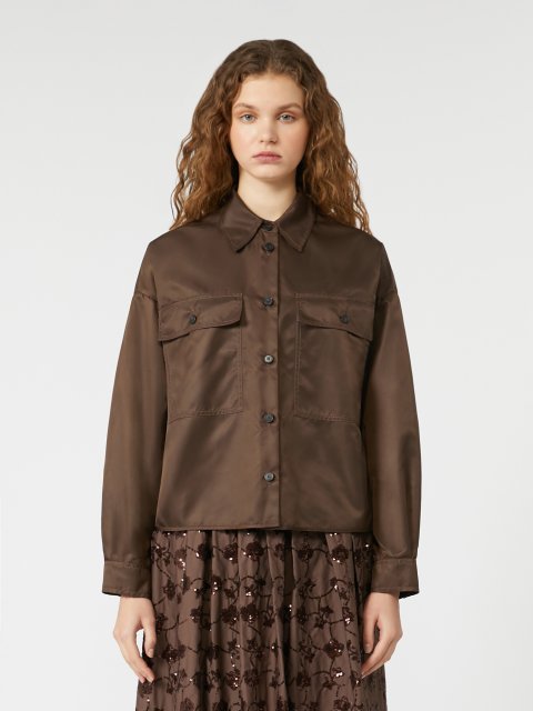 Шоколадна сорочка WEEKEND MAX MARA укорочена: фото 2 - Invogue