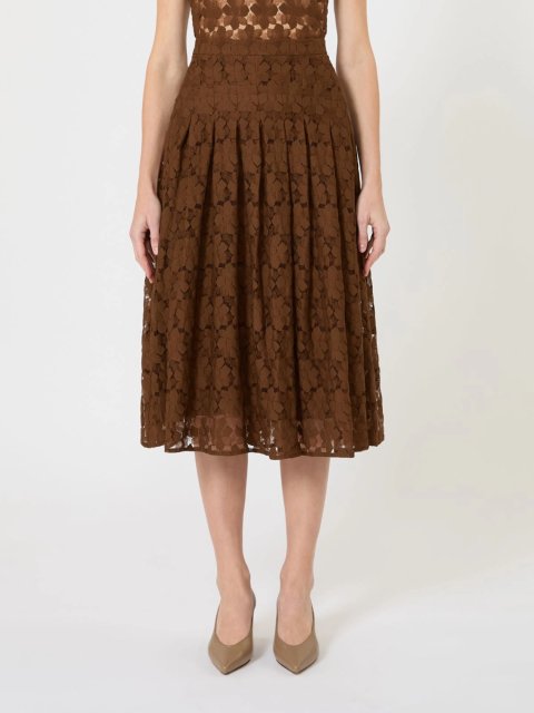 Шоколадна спідниця MAX MARA мереживна: фото 2 - Invogue