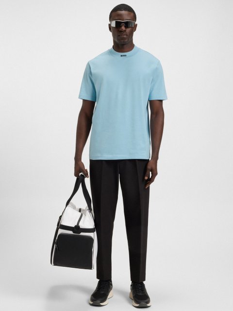 Синяя футболка BOSS из хлопка: фото 1 - Invogue