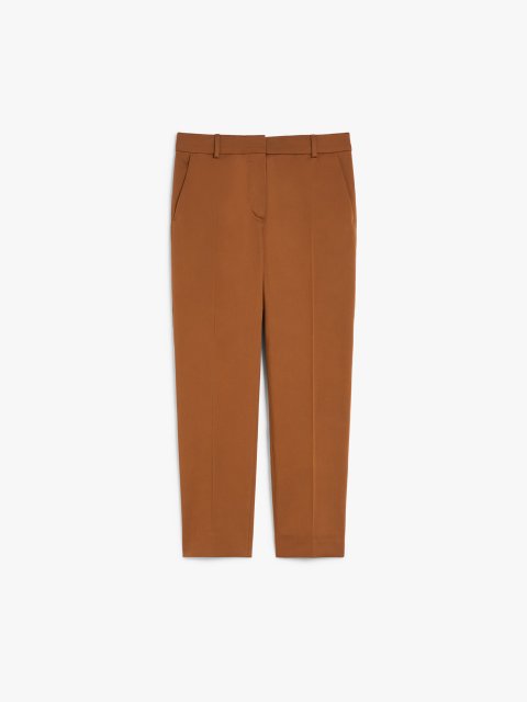 Світло-коричневі брюки Max Mara з бавовняного атласу: фото - Invogue
