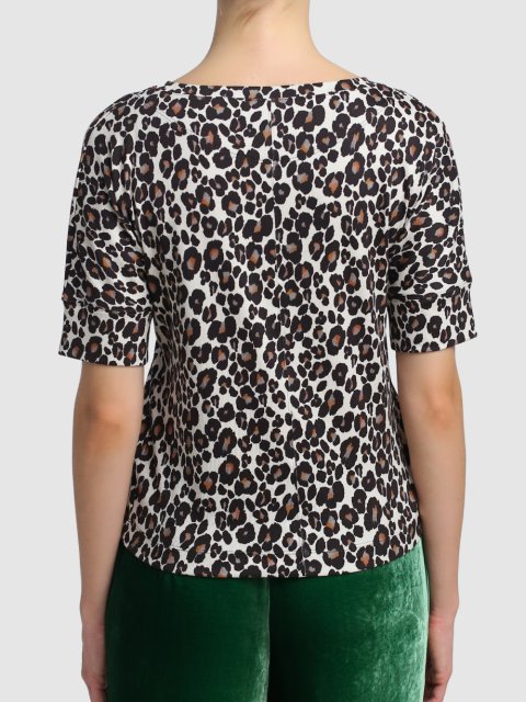 Коричневая футболка MARC CAIN: фото 3 - Invogue