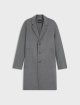 Серое пальто BOSS из шерсти: фото - Invogue
