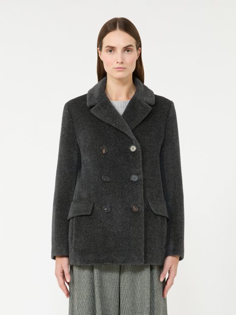 Серое пальто MAX MARA из альпаки и шерсти: фото 2 - Invogue