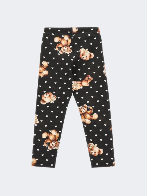 Чёрные леггинсы MONNALISA из хлопка: фото 1 - Invogue