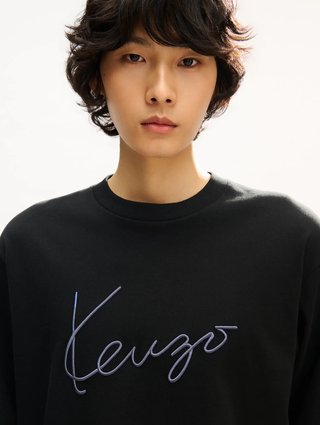 Черная футболка Kenzo из хлопка с длинными рукавами: фото 4 - Invogue