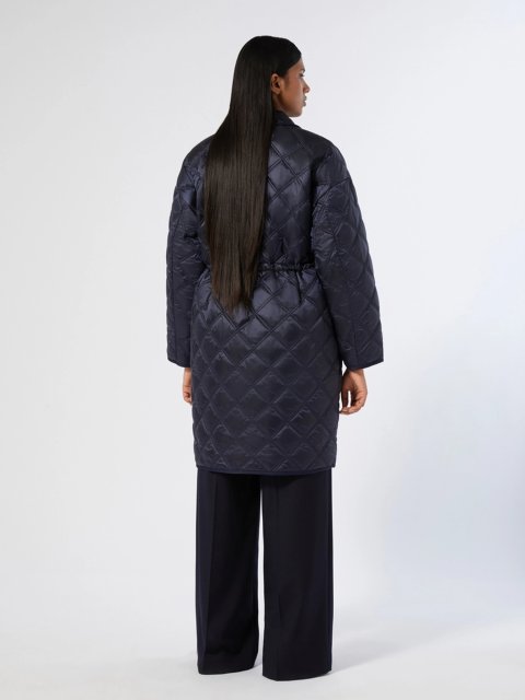 Темно-синее пальто MARINA RINALDI стеганое: фото 2 - Invogue