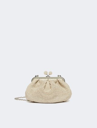 Бежевая сумка Pasticcino Weekend Accessories с эффектом рафии: фото - Invogue