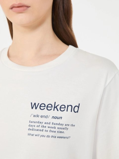 Белая футболка WEEKEND MAX MARA из хлопкового джерси: фото 5 - Invogue