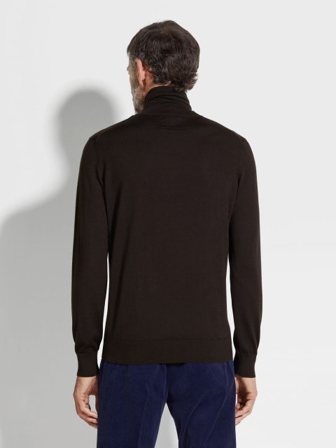 Темно-коричневий светр ZEGNA з кашеміру та шовку: фото 2 - Invogue