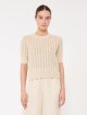 Бежевый свитер с фактурной вязкой Max Mara из льна: фото 2 - Invogue