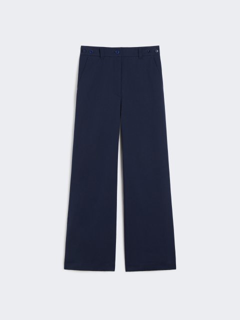 Темно-сині брюки WEEKEND MAX MARA з бавовняного габардину: фото - Invogue