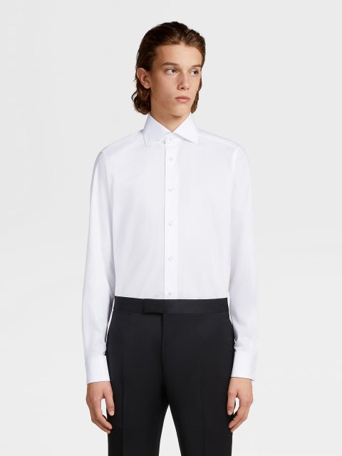 Біла сорочка ZEGNA з бавовни: фото 1 - Invogue