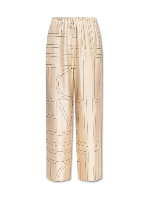 Кремовые брюки TOTEME: фото - Invogue