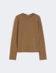 Коричневая футболка MAX MARA из шерстяного трикотажа: фото - Invogue