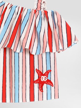 Бело-зеленый костюм топа и шорты Dolce&Gabbana из хлопка: фото 3 - Invogue