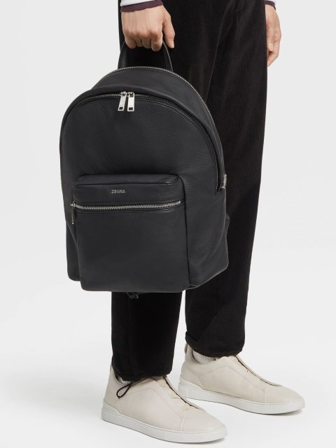 Черный рюкзак Hoodie ZEGNA из оленьей кожи: фото 1 - Invogue