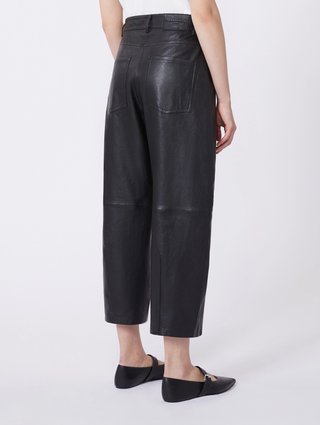 Черные брюки WEEKEND MAX MARA кожаные: фото 3 - Invogue