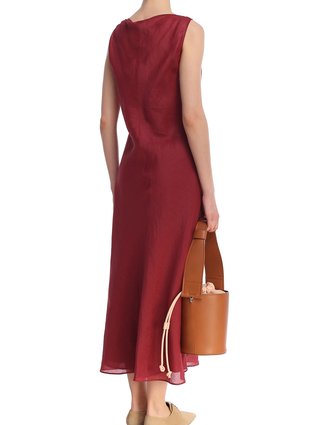Бордовое платье MAX MARA: фото 2 - Invogue