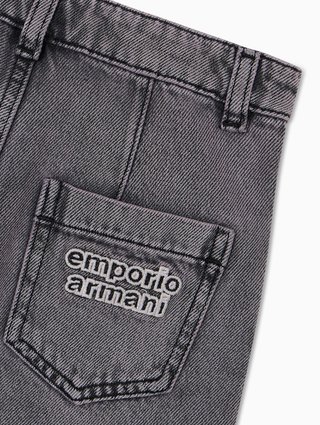 Чорні джинси EMPORIO ARMANI KIDS з бавовни: фото 4 - Invogue