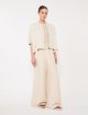 Бежевый свитер с фактурной вязкой Max Mara из льна: фото 1 - Invogue