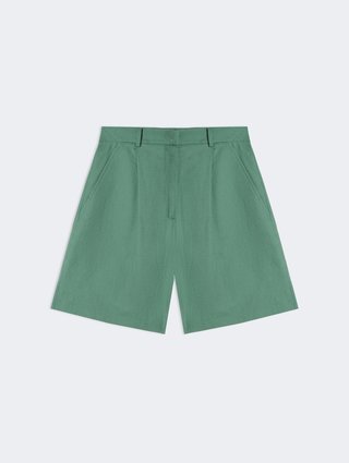 Зелёные шорты Weekend Max Mara из льна: фото - Invogue