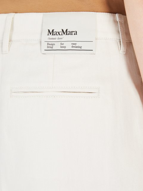 Кремові бермуди Max Mara з бавовни та льону: фото 4 - Invogue