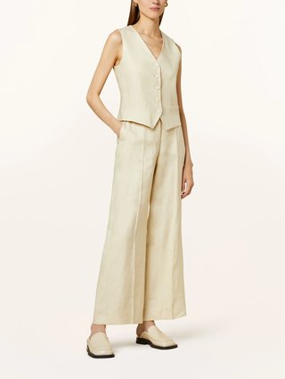 Молочные брюки WEEKEND MAX MARA из льна: фото 1 - Invogue