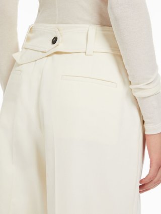 Молочные брюки WEEKEND MAX MARA свободного кроя: фото 3 - Invogue