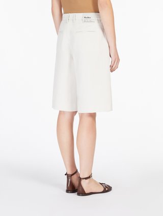 Кремовые бермуды Max Mara из хлопка и льна: фото 3 - Invogue