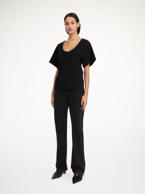 Чорна футболка BY MALENE BIRGER з еластичної бавовни: фото 1 - Invogue
